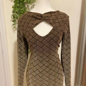 Elegant Gold Geometric Dress